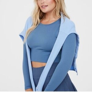 Aerie Women's Blue Athletic Long Sleeves Top